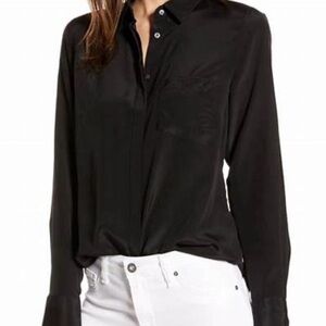 J. Crew Classic Black silk Blouse